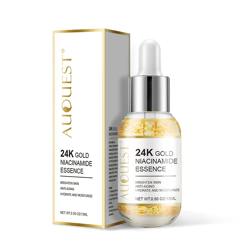 24K Gold Niacinamide Serum – Hyaluronic Acid & Collagen Anti-Aging Essence - Manifest BeautyCare 