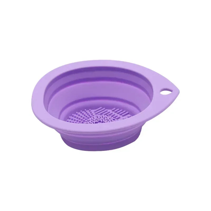 Silicone Makeup Brush Cleaner – Folding Scrubber Bowl & Soft Washing Mat - Manifest BeautyCare 